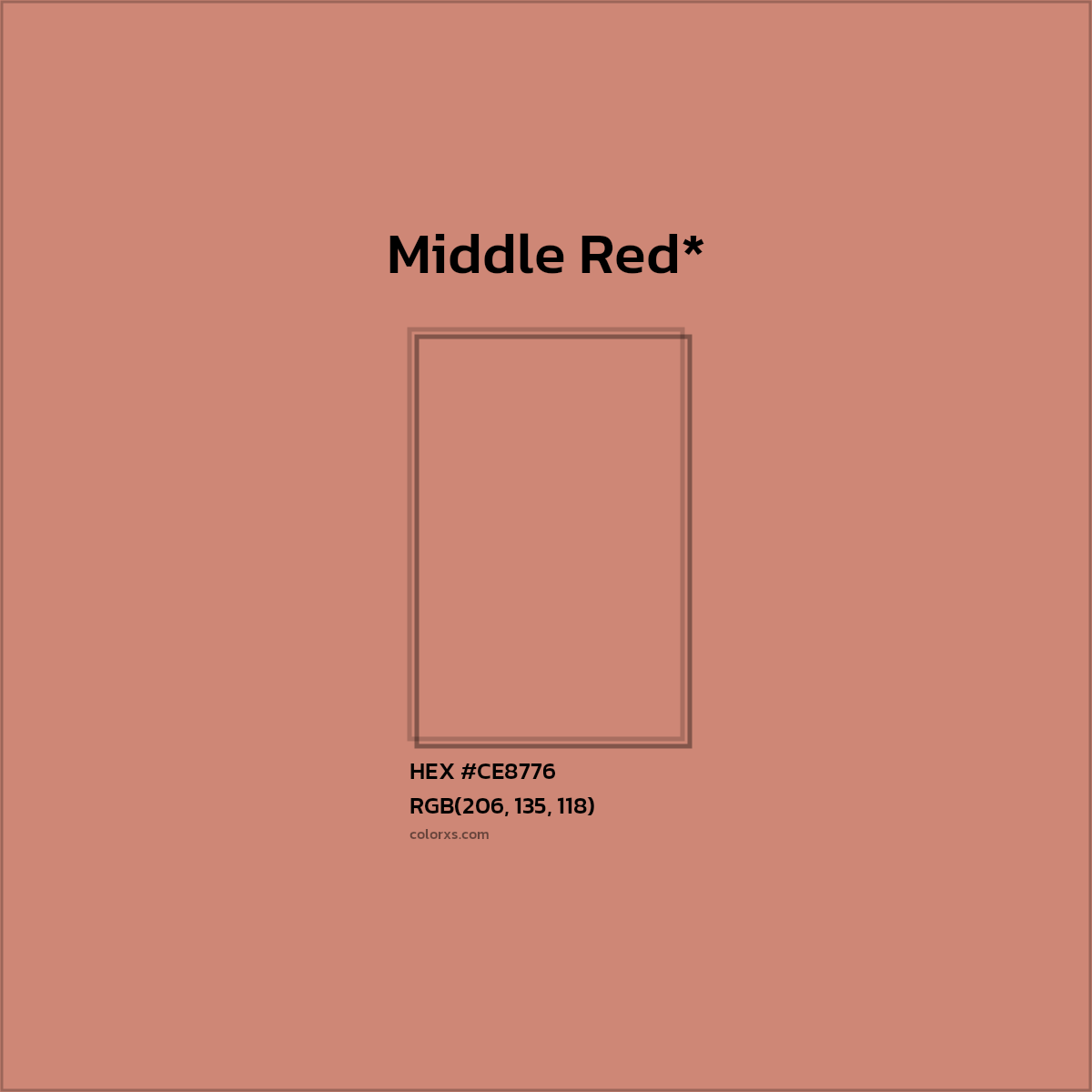 HEX #CE8776 Color Name, Color Code, Palettes, Similar Paints, Images