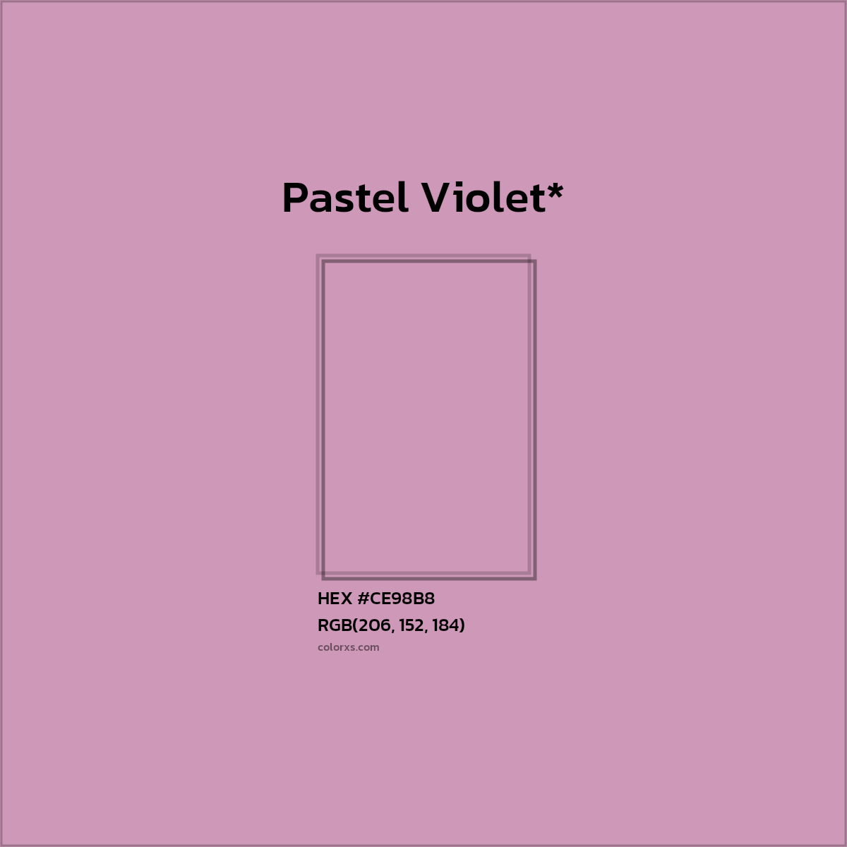 HEX #CE98B8 Color Name, Color Code, Palettes, Similar Paints, Images