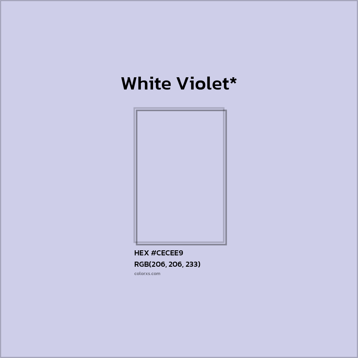 HEX #CECEE9 Color Name, Color Code, Palettes, Similar Paints, Images