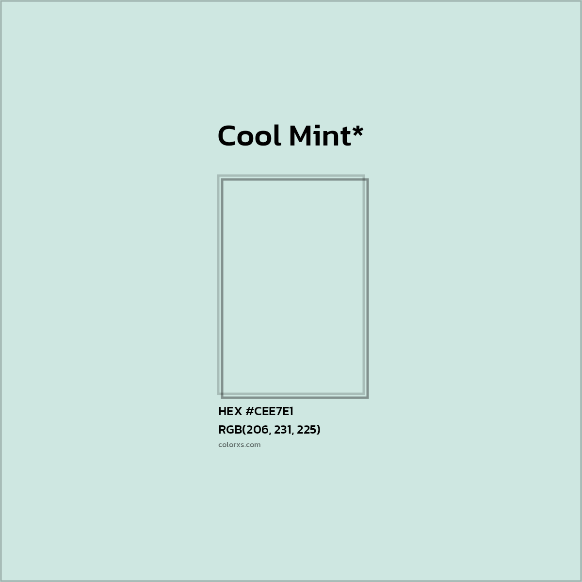 HEX #CEE7E1 Color Name, Color Code, Palettes, Similar Paints, Images