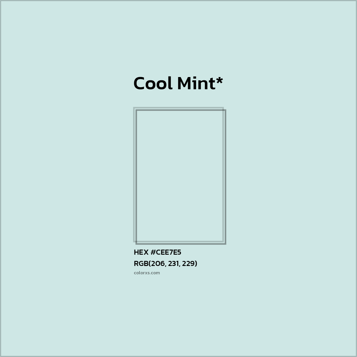HEX #CEE7E5 Color Name, Color Code, Palettes, Similar Paints, Images