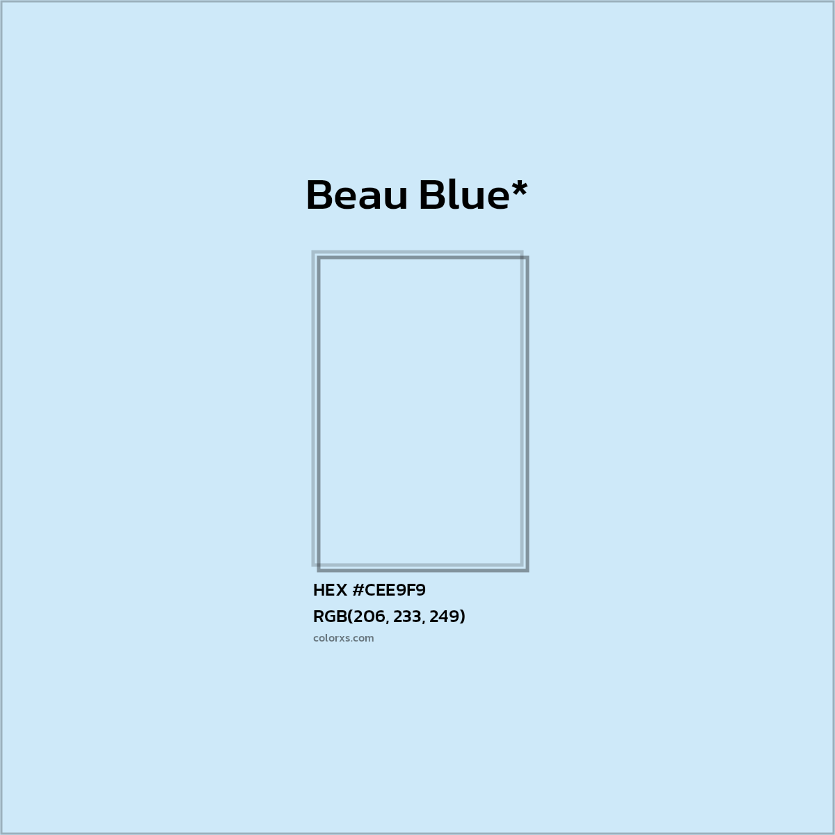 HEX #CEE9F9 Color Name, Color Code, Palettes, Similar Paints, Images