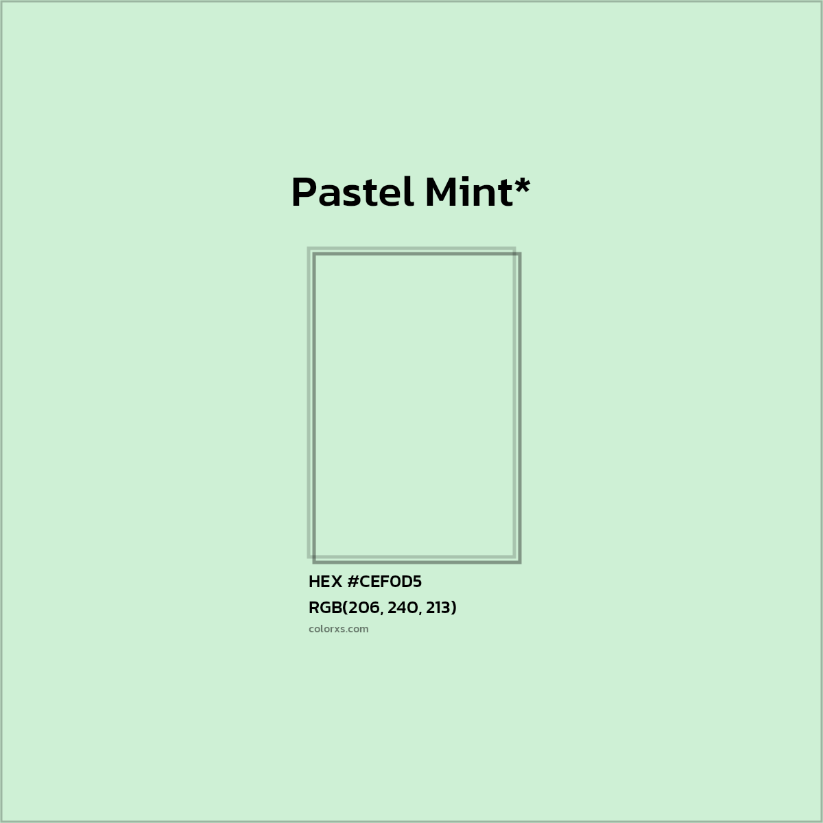 HEX #CEF0D5 Color Name, Color Code, Palettes, Similar Paints, Images