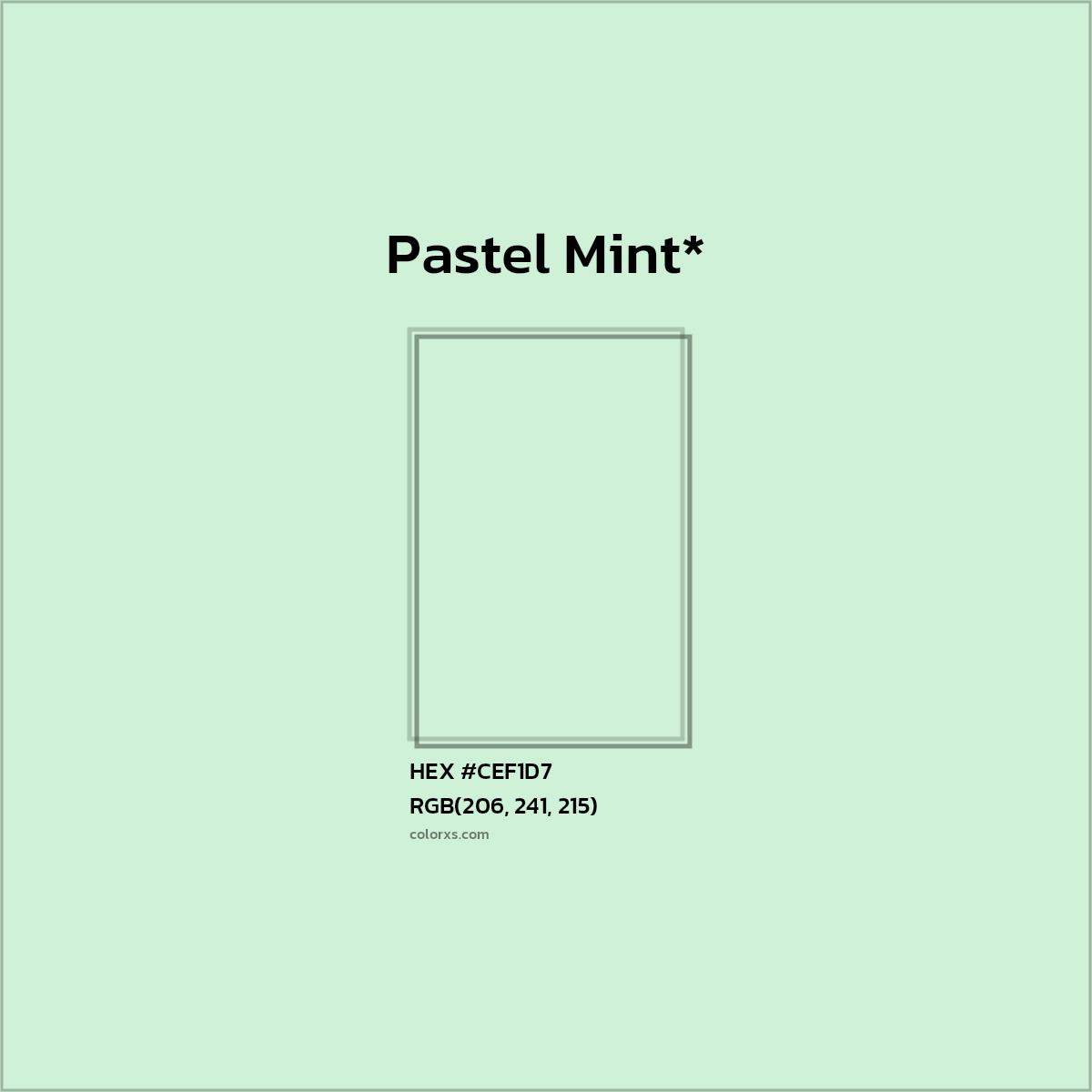 HEX #CEF1D7 Color Name, Color Code, Palettes, Similar Paints, Images