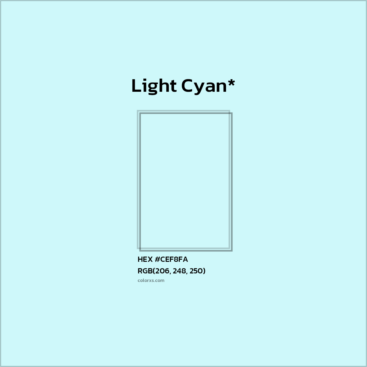 HEX #CEF8FA Color Name, Color Code, Palettes, Similar Paints, Images