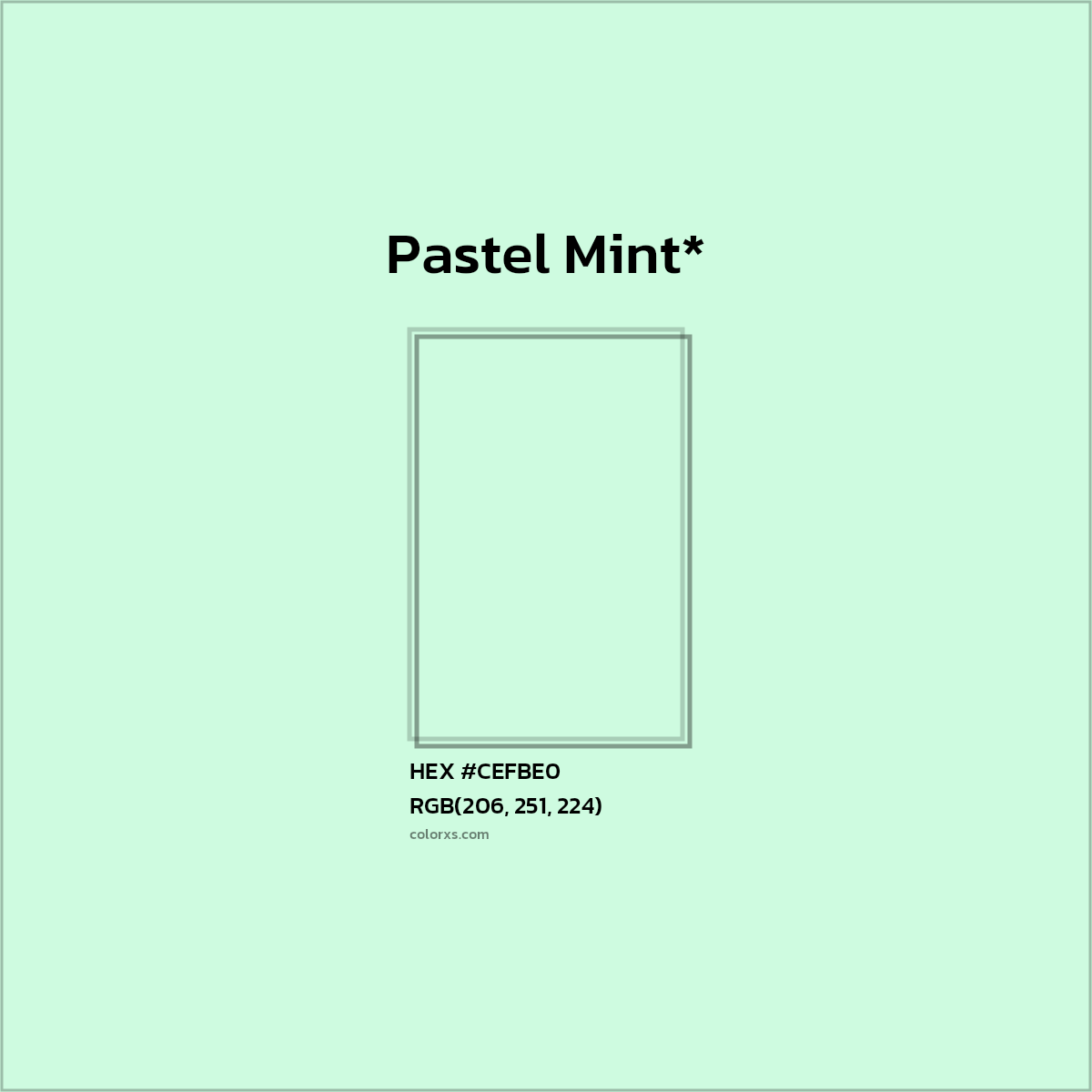 HEX #CEFBE0 Color Name, Color Code, Palettes, Similar Paints, Images