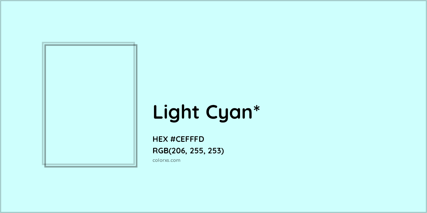 HEX #CEFFFD Color Name, Color Code, Palettes, Similar Paints, Images