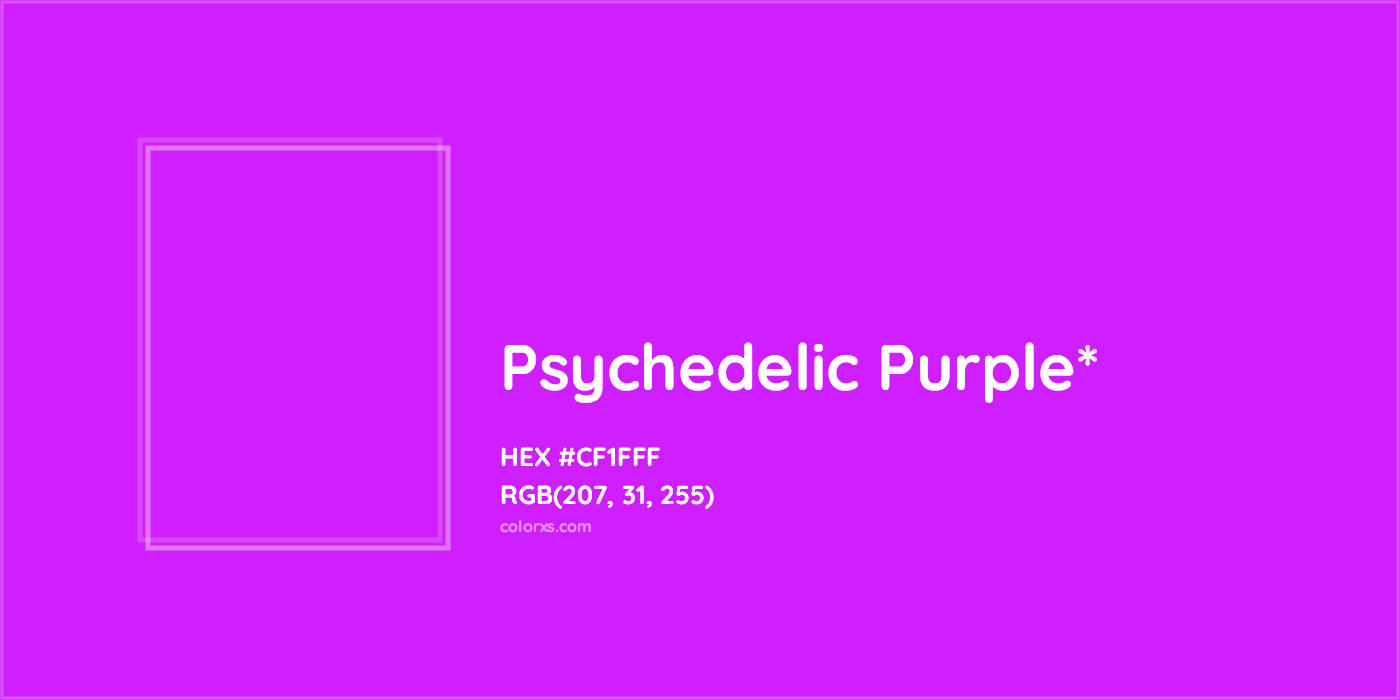 HEX #CF1FFF Color Name, Color Code, Palettes, Similar Paints, Images
