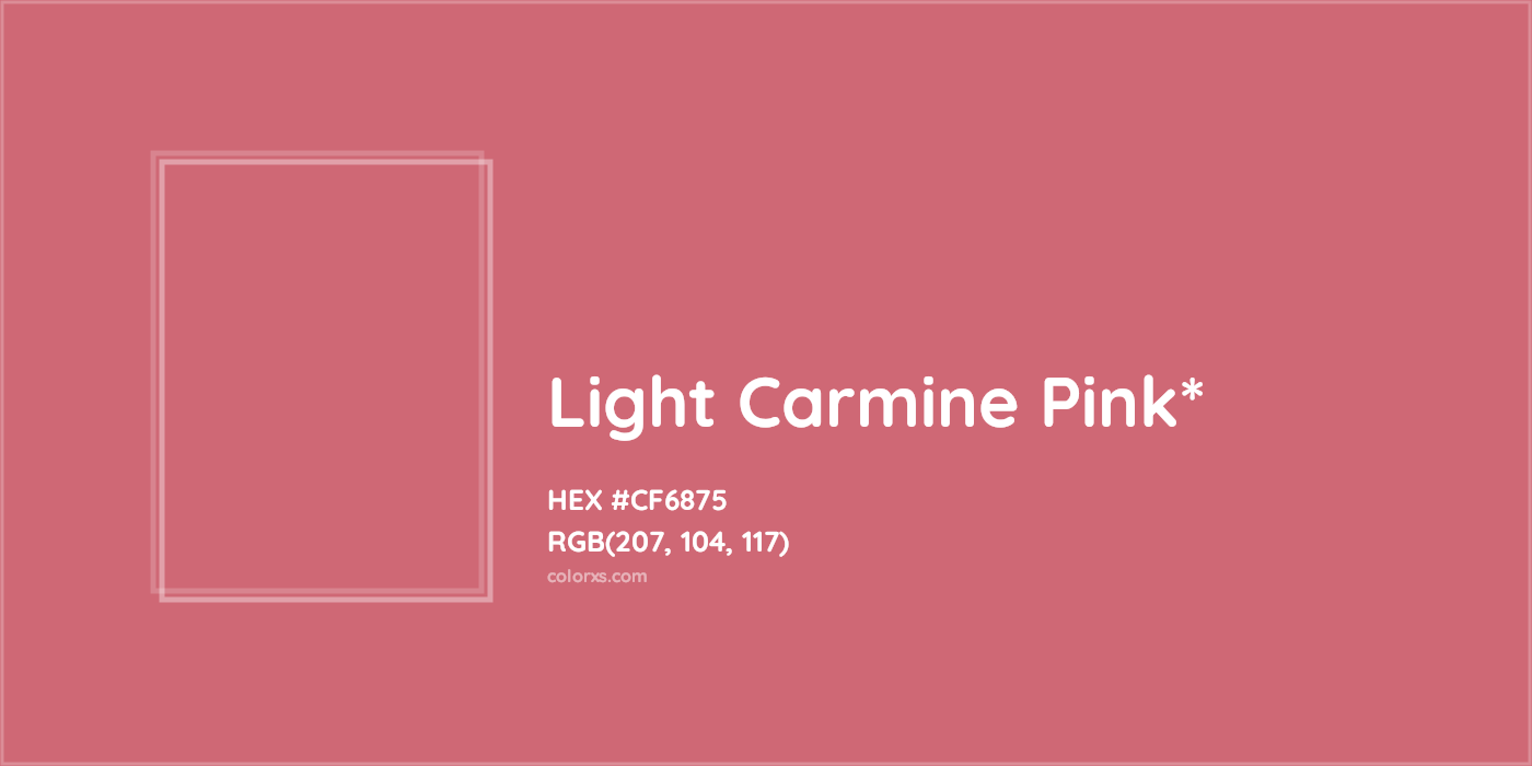 HEX #CF6875 Color Name, Color Code, Palettes, Similar Paints, Images