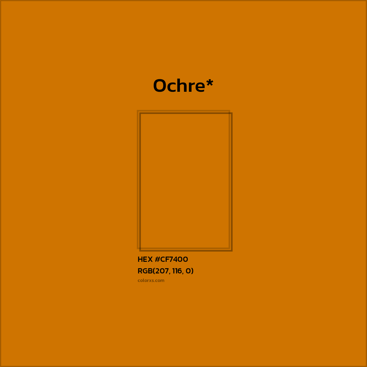 HEX #CF7400 Color Name, Color Code, Palettes, Similar Paints, Images
