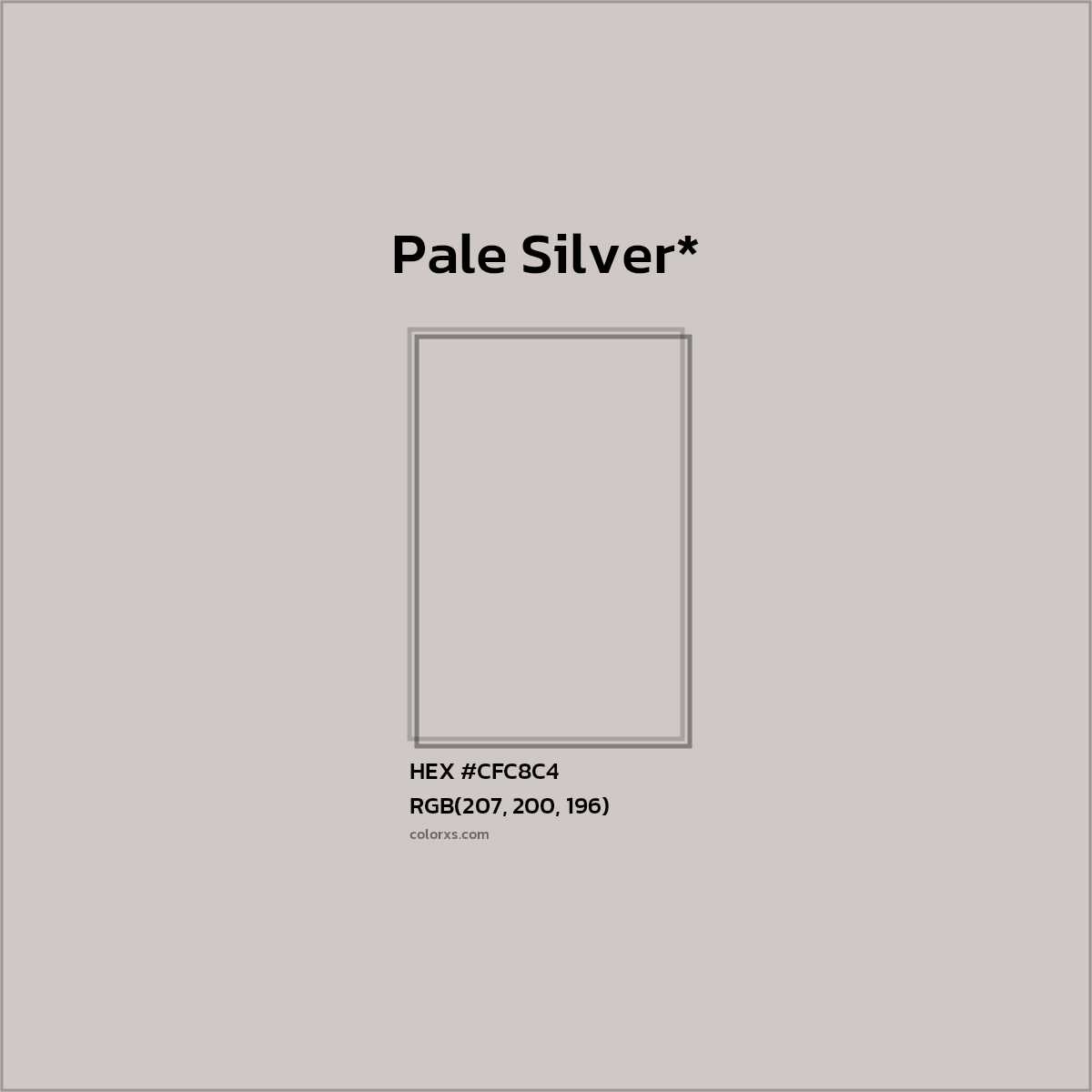 HEX #CFC8C4 Color Name, Color Code, Palettes, Similar Paints, Images