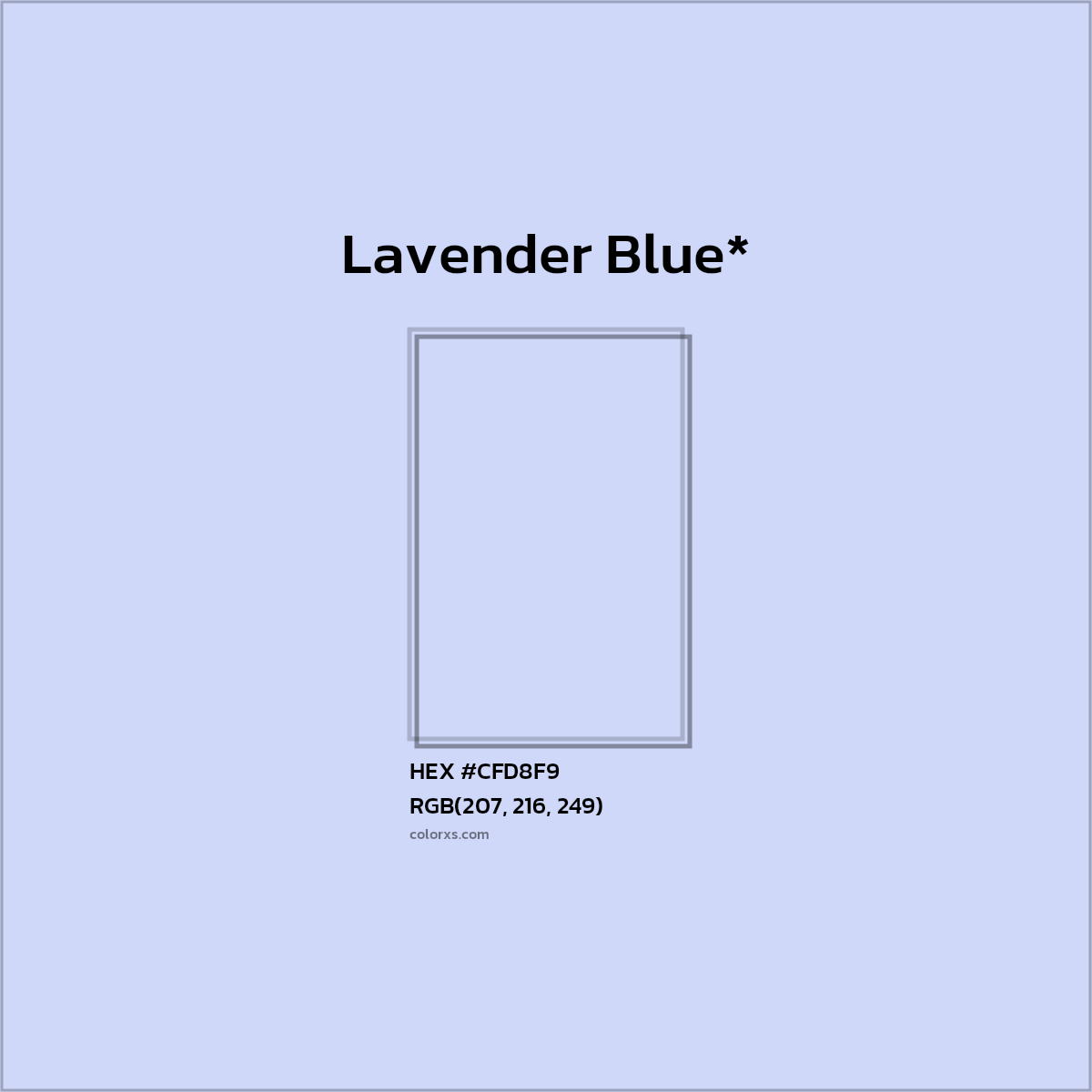 HEX #CFD8F9 Color Name, Color Code, Palettes, Similar Paints, Images