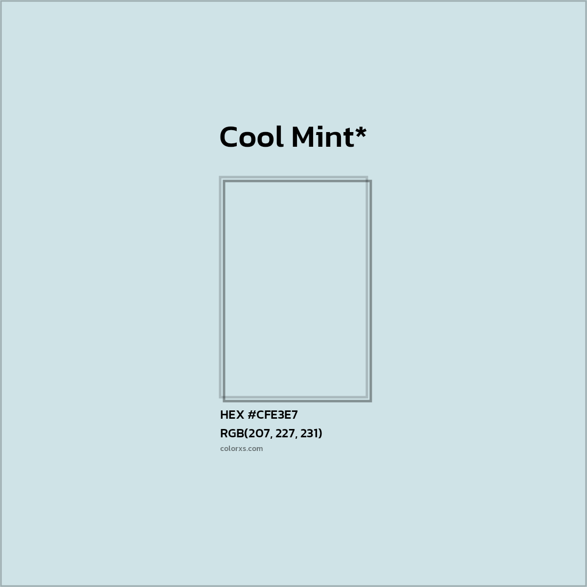 HEX #CFE3E7 Color Name, Color Code, Palettes, Similar Paints, Images