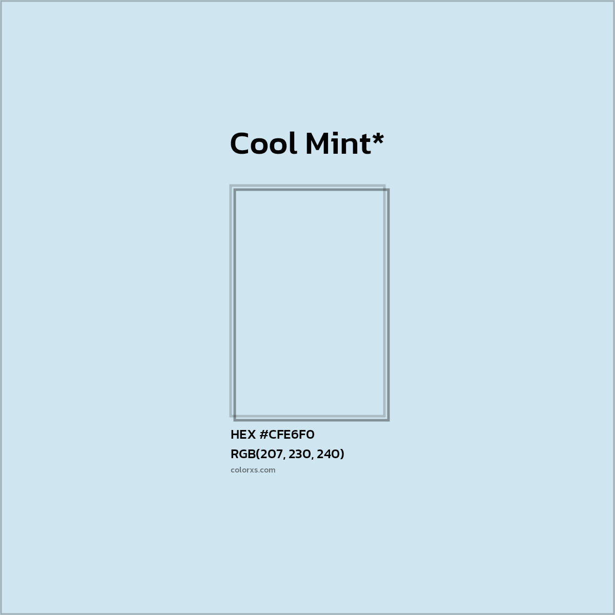 HEX #CFE6F0 Color Name, Color Code, Palettes, Similar Paints, Images