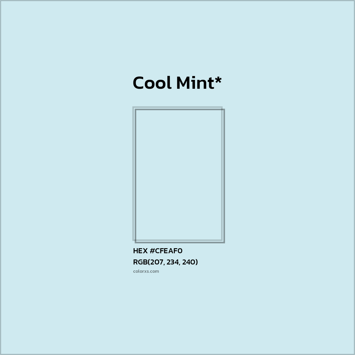 HEX #CFEAF0 Color Name, Color Code, Palettes, Similar Paints, Images