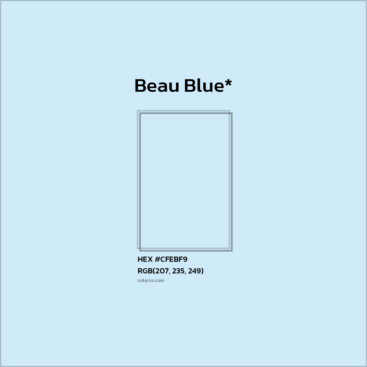 HEX #CFEBF9 Color Name, Color Code, Palettes, Similar Paints, Images