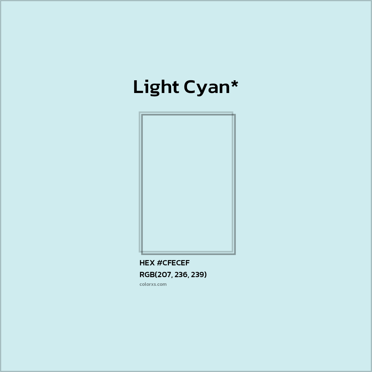 HEX #CFECEF Color Name, Color Code, Palettes, Similar Paints, Images