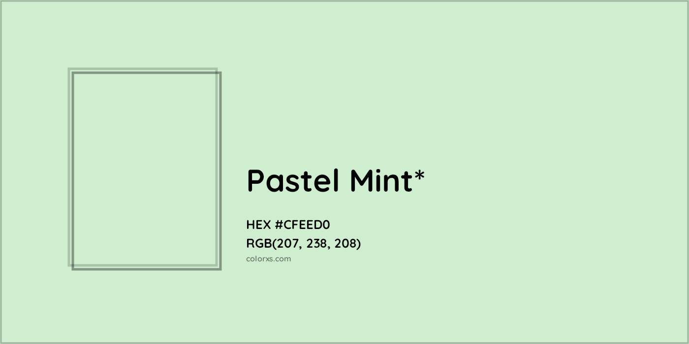 HEX #CFEED0 Color Name, Color Code, Palettes, Similar Paints, Images
