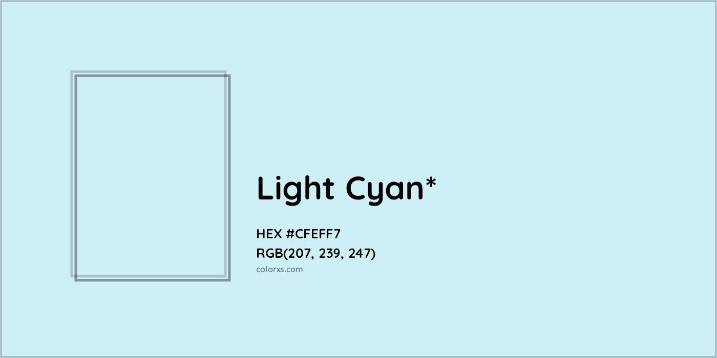 HEX #CFEFF7 Color Name, Color Code, Palettes, Similar Paints, Images
