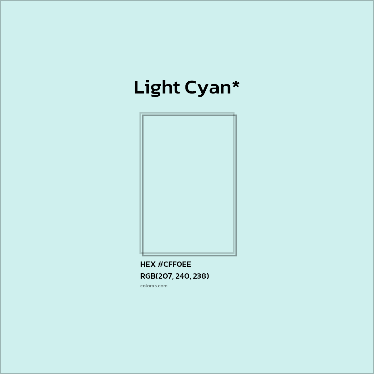 HEX #CFF0EE Color Name, Color Code, Palettes, Similar Paints, Images