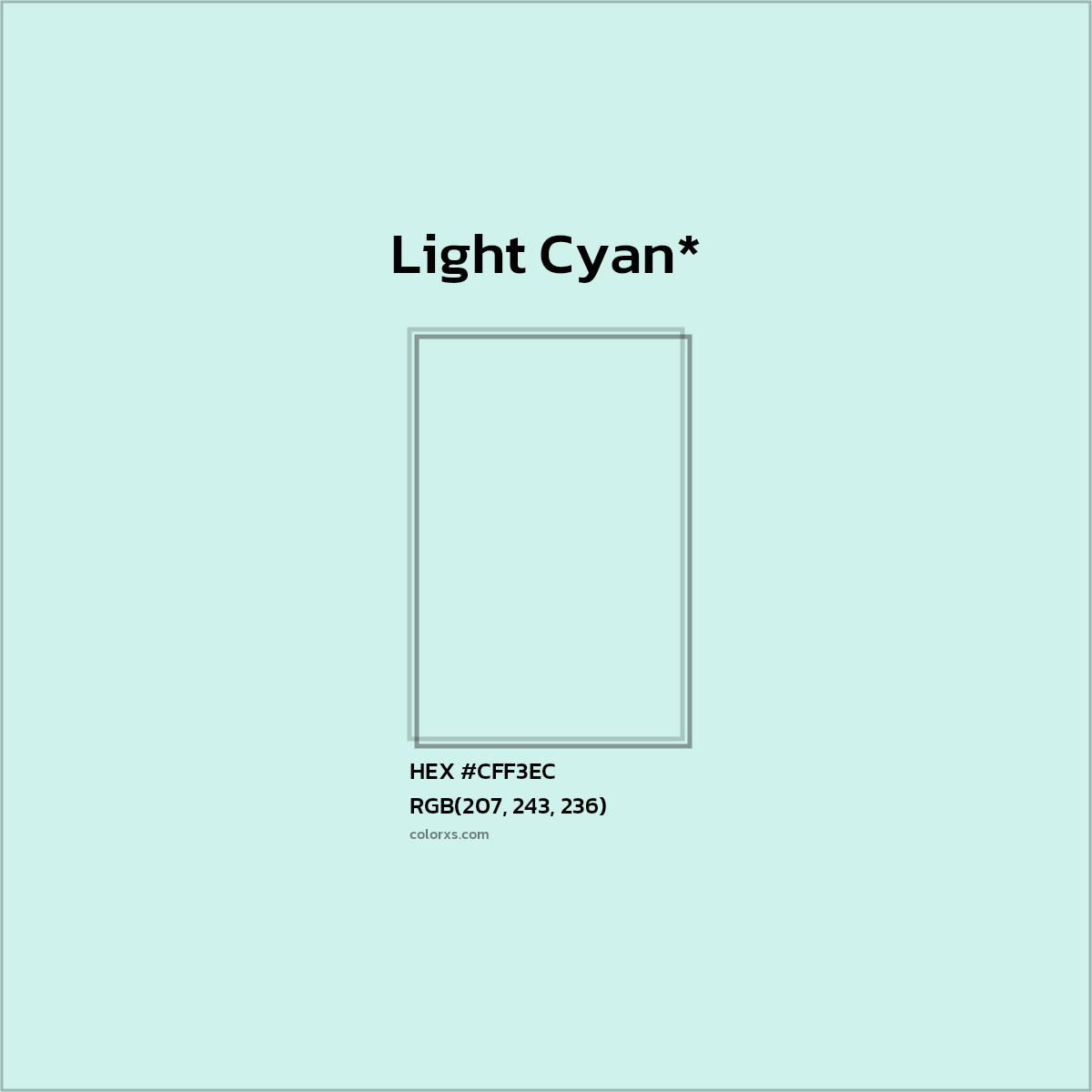 HEX #CFF3EC Color Name, Color Code, Palettes, Similar Paints, Images