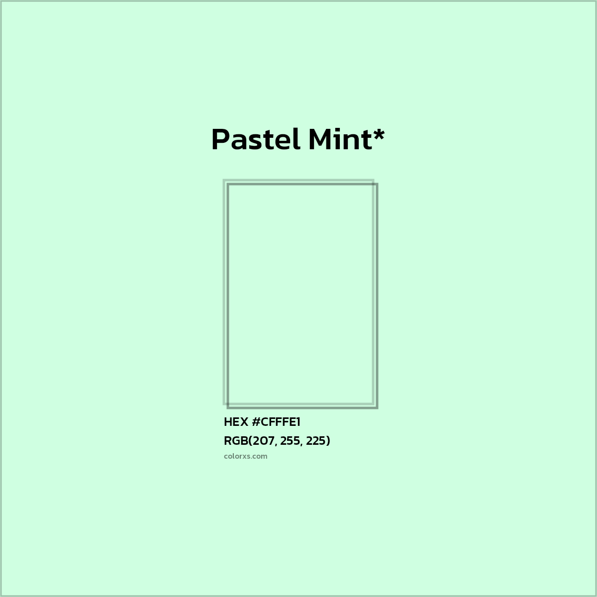 HEX #CFFFE1 Color Name, Color Code, Palettes, Similar Paints, Images
