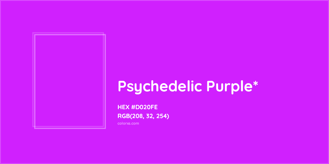 HEX #D020FE Color Name, Color Code, Palettes, Similar Paints, Images