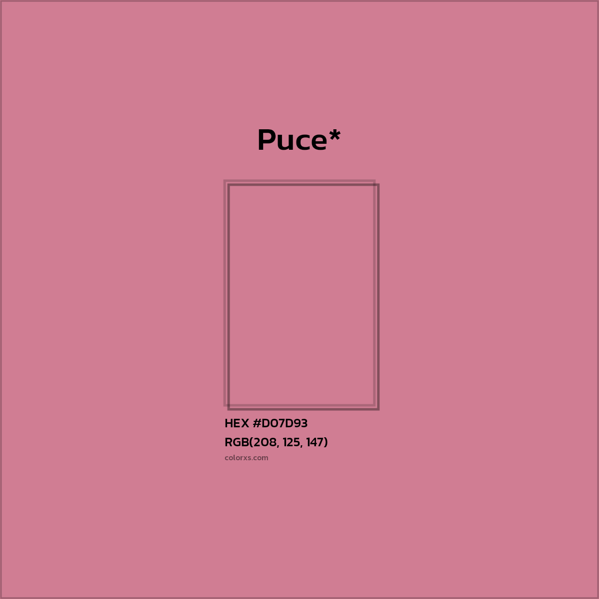 HEX #D07D93 Color Name, Color Code, Palettes, Similar Paints, Images