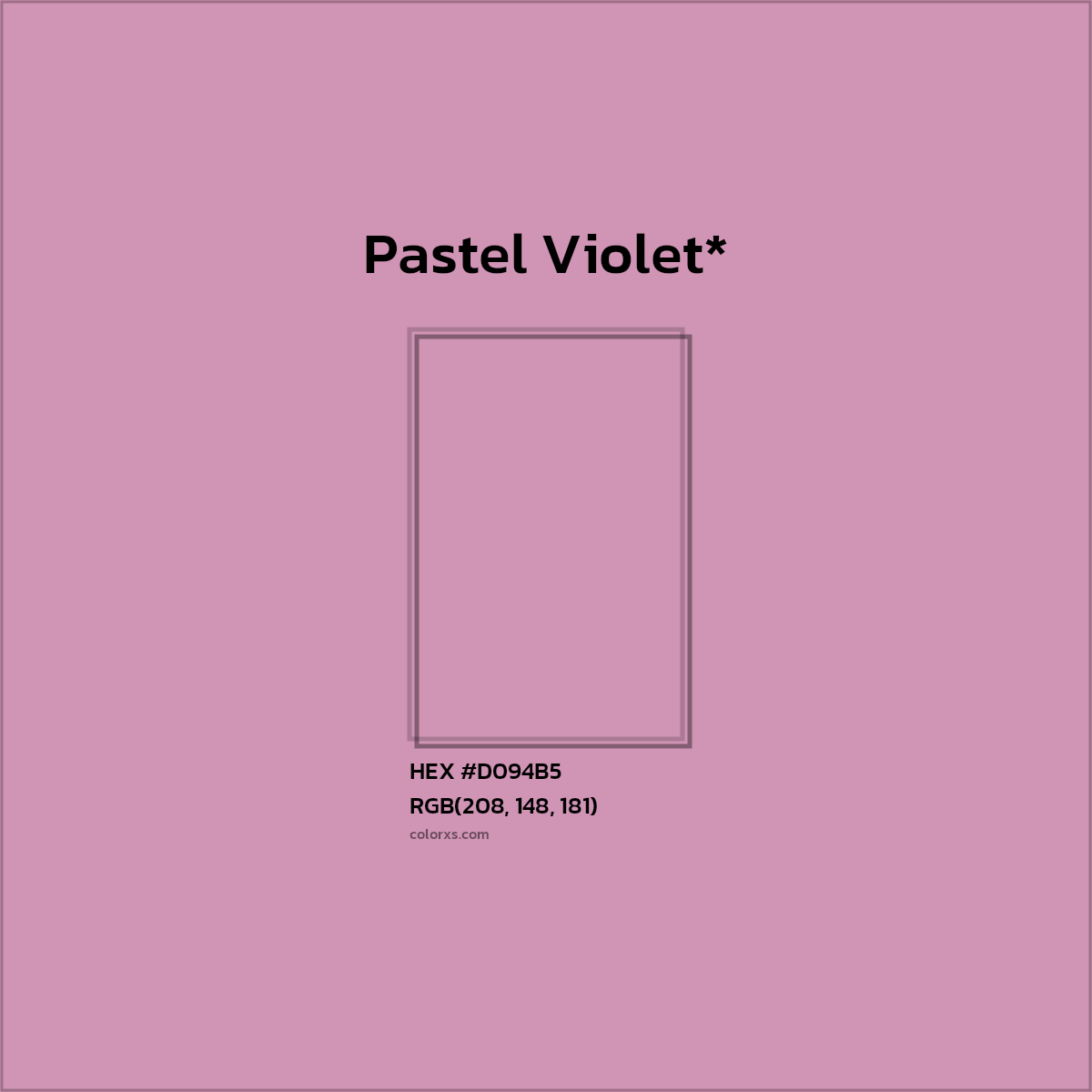 HEX #D094B5 Color Name, Color Code, Palettes, Similar Paints, Images