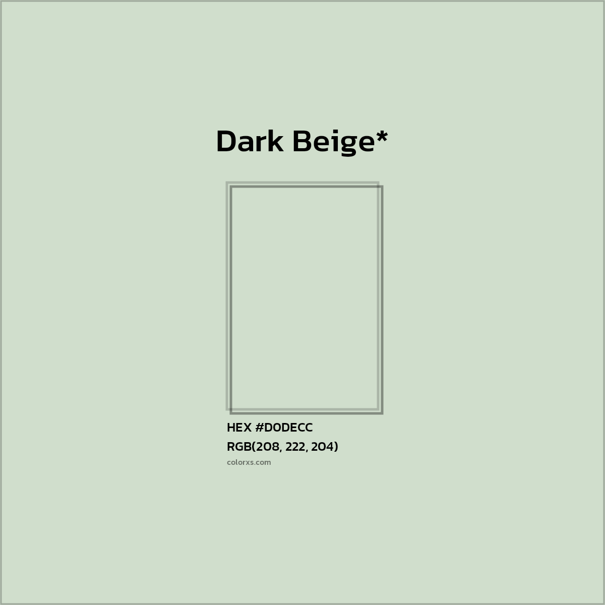 #D0DECC hex color. RGB, RYB, CMYK, HSL, HSV codes and color conversions. Matching color names, palettes, paints.