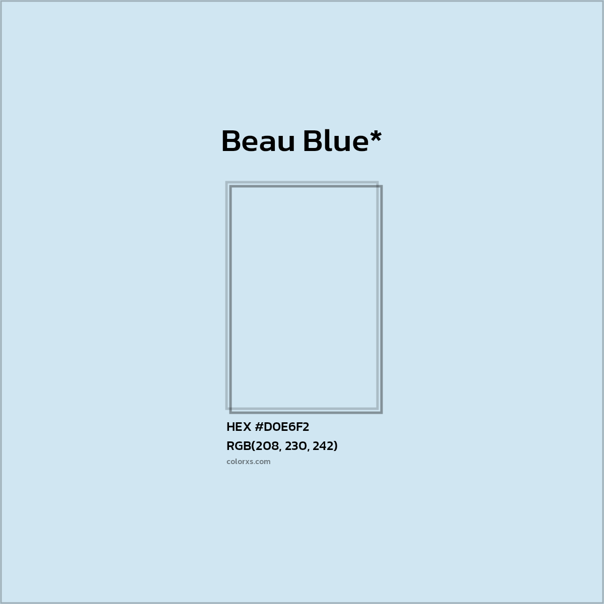 HEX #D0E6F2 Color Name, Color Code, Palettes, Similar Paints, Images