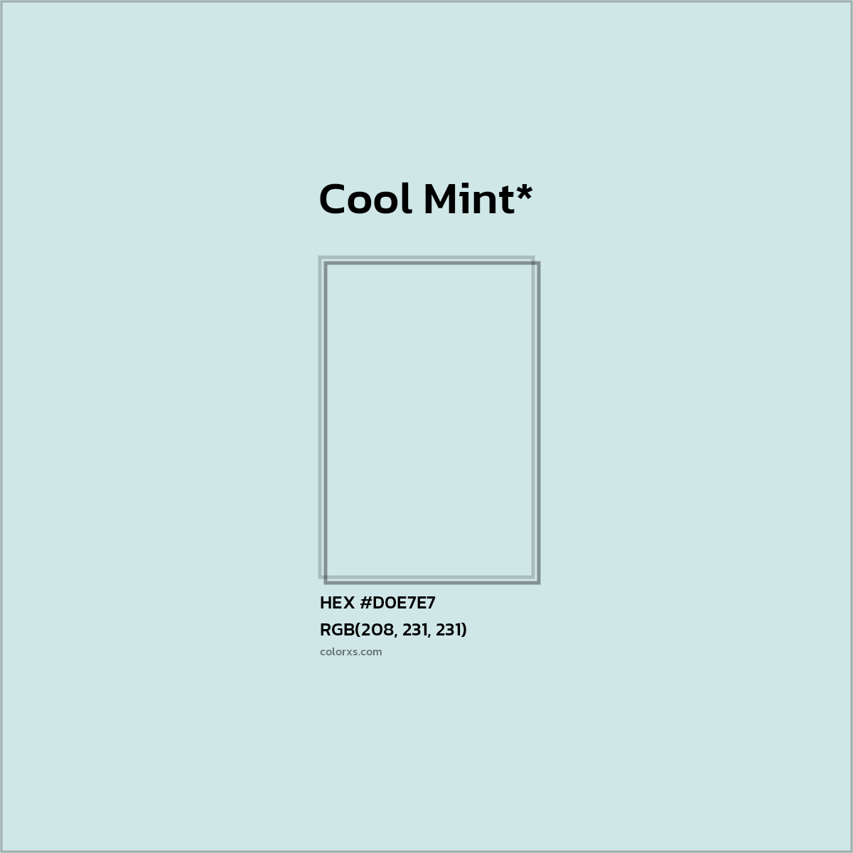 HEX #D0E7E7 Color Name, Color Code, Palettes, Similar Paints, Images