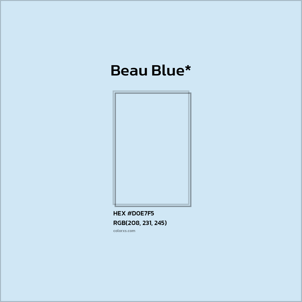 HEX #D0E7F5 Color Name, Color Code, Palettes, Similar Paints, Images