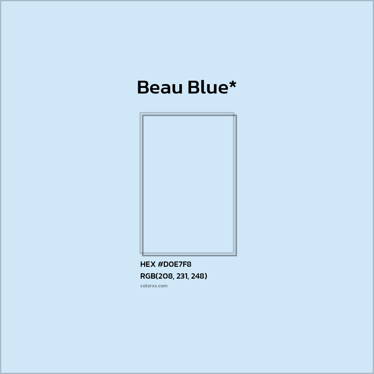 HEX #D0E7F8 Color Name, Color Code, Palettes, Similar Paints, Images