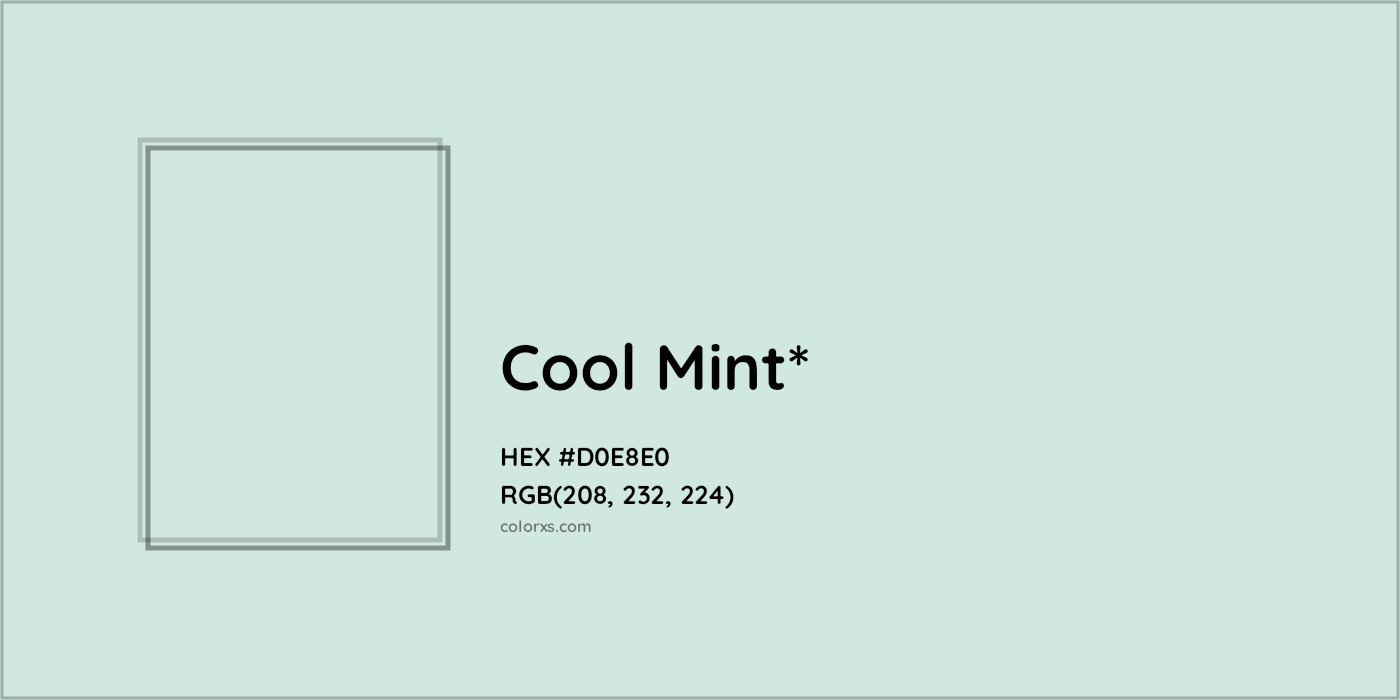 HEX #D0E8E0 Color Name, Color Code, Palettes, Similar Paints, Images