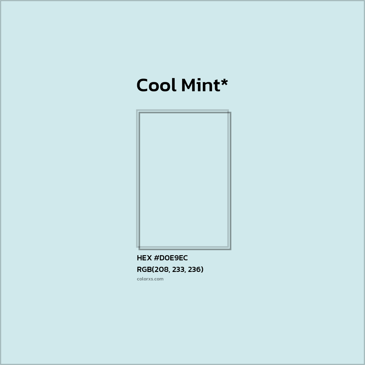 HEX #D0E9EC Color Name, Color Code, Palettes, Similar Paints, Images