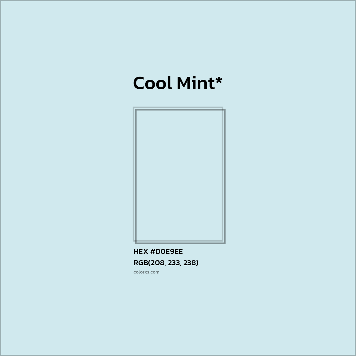 HEX #D0E9EE Color Name, Color Code, Palettes, Similar Paints, Images