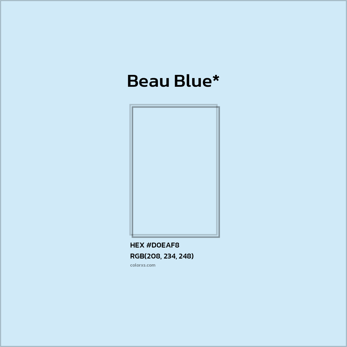 HEX #D0EAF8 Color Name, Color Code, Palettes, Similar Paints, Images