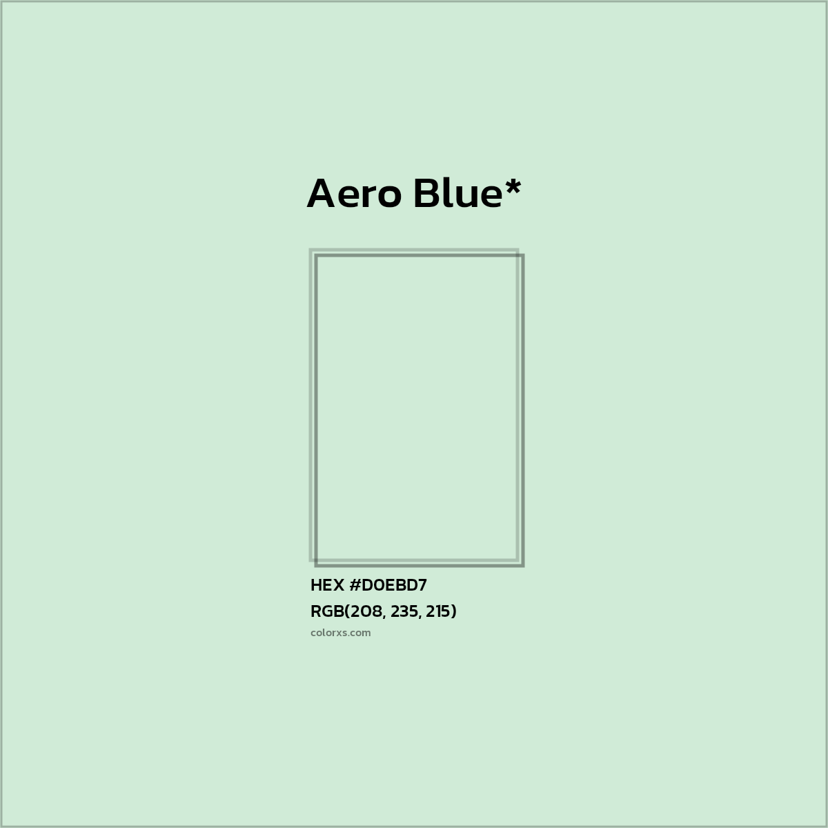 HEX #D0EBD7 Color Name, Color Code, Palettes, Similar Paints, Images