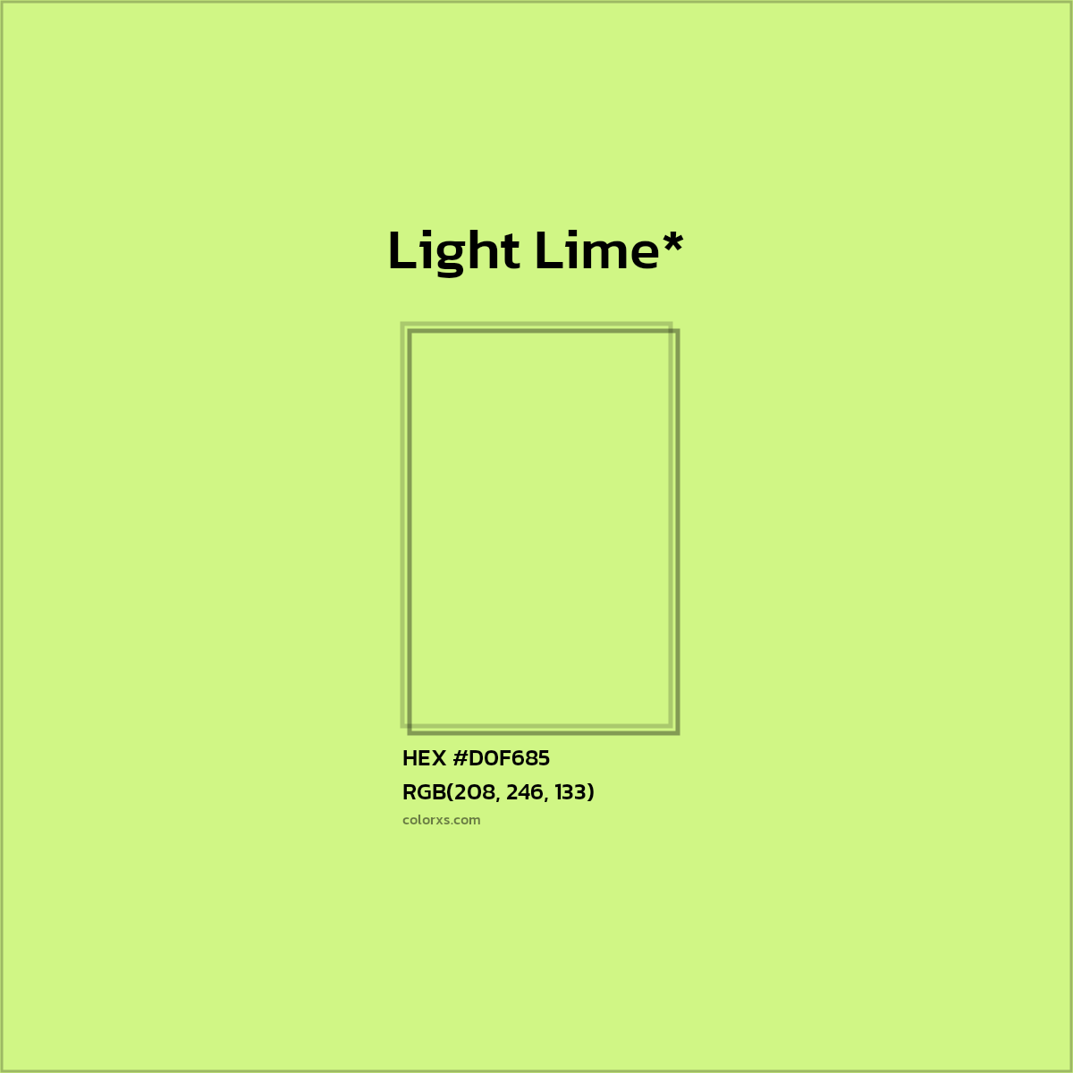 HEX #D0F685 Color Name, Color Code, Palettes, Similar Paints, Images