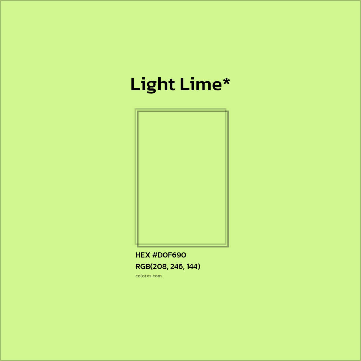 HEX #D0F690 Color Name, Color Code, Palettes, Similar Paints, Images