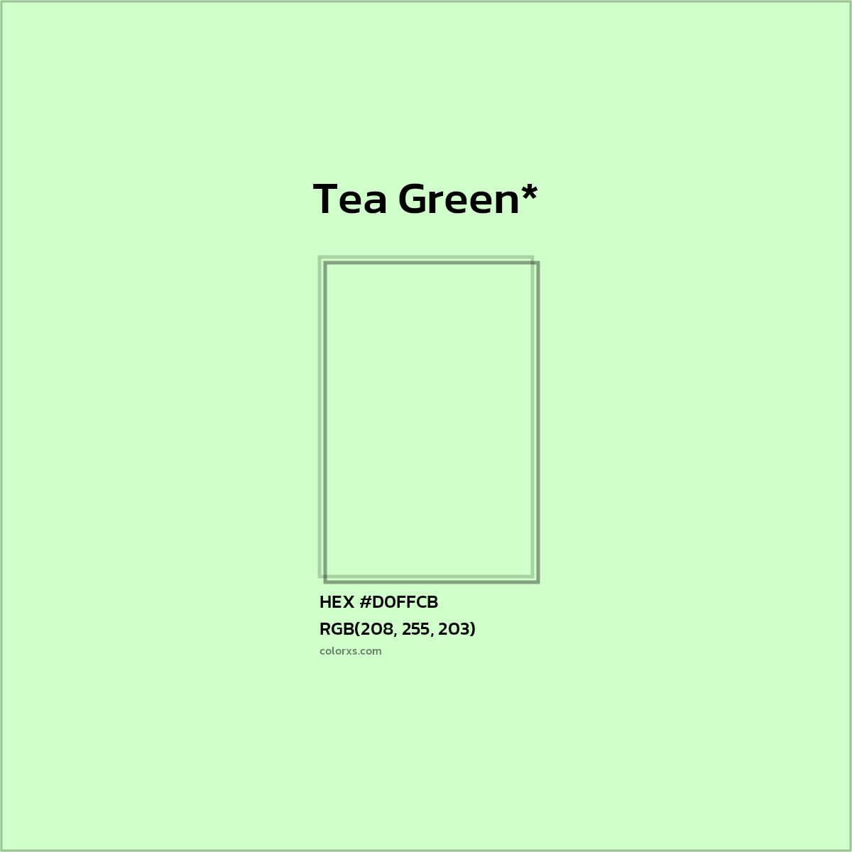 HEX #D0FFCB Color Name, Color Code, Palettes, Similar Paints, Images