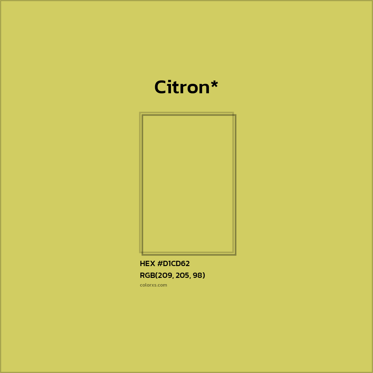 #D1CD62 hex color. RGB, RYB, CMYK, HSL, HSV codes and color conversions. Matching color names, palettes, paints.