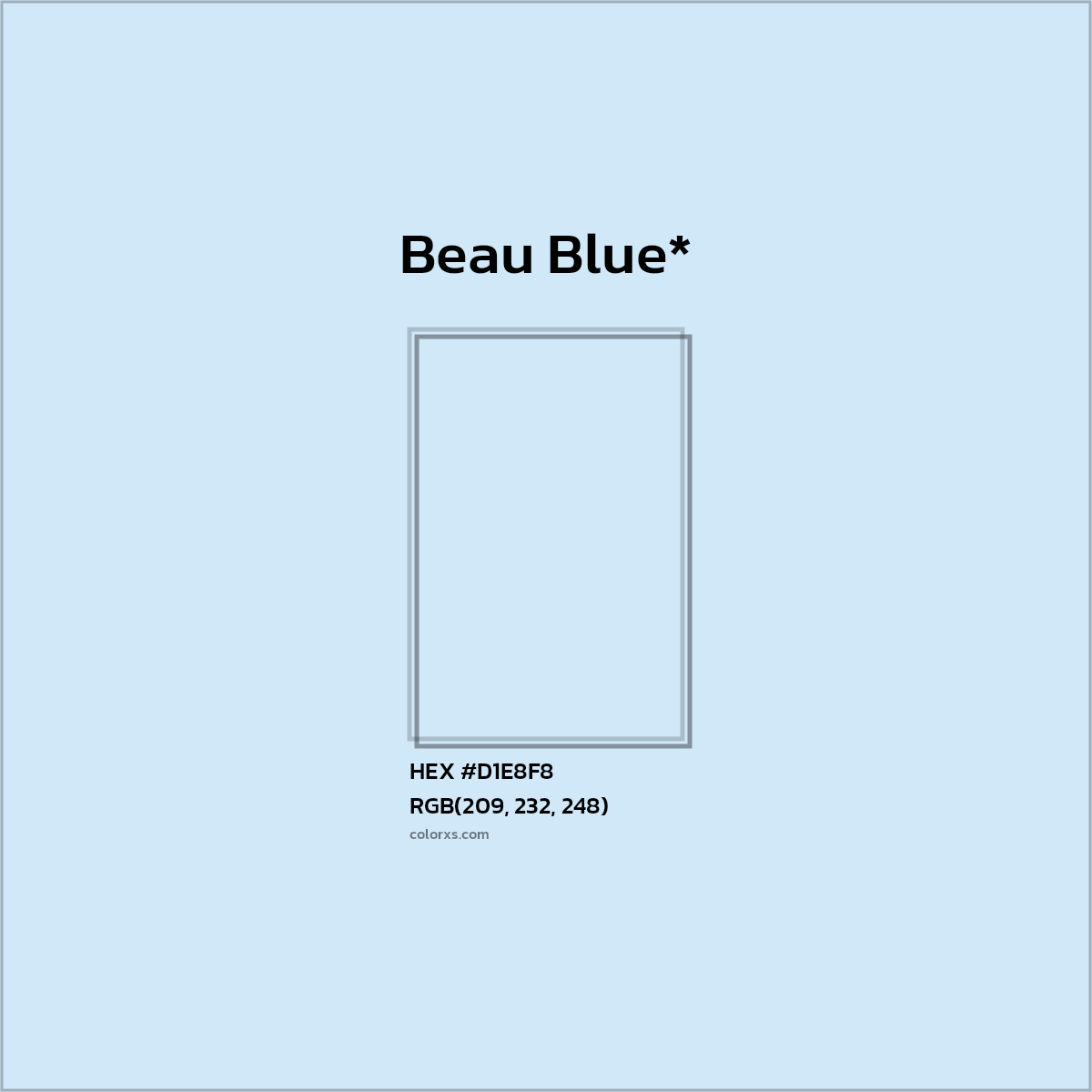 HEX #D1E8F8 Color Name, Color Code, Palettes, Similar Paints, Images