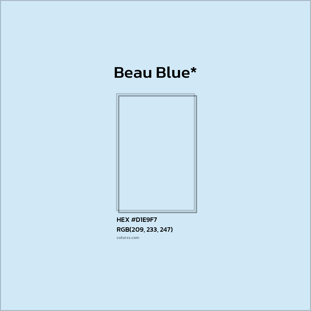 HEX #D1E9F7 Color Name, Color Code, Palettes, Similar Paints, Images