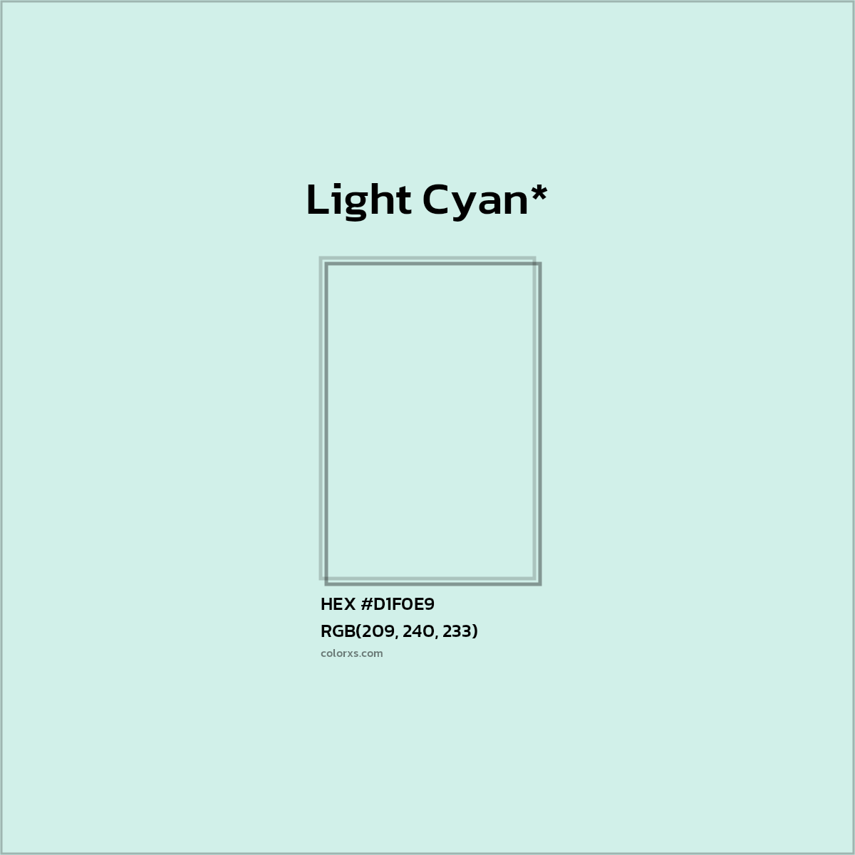 HEX #D1F0E9 Color Name, Color Code, Palettes, Similar Paints, Images