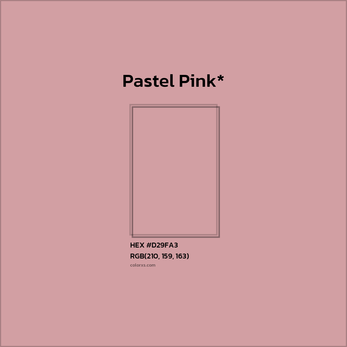 HEX #D29FA3 Color Name, Color Code, Palettes, Similar Paints, Images