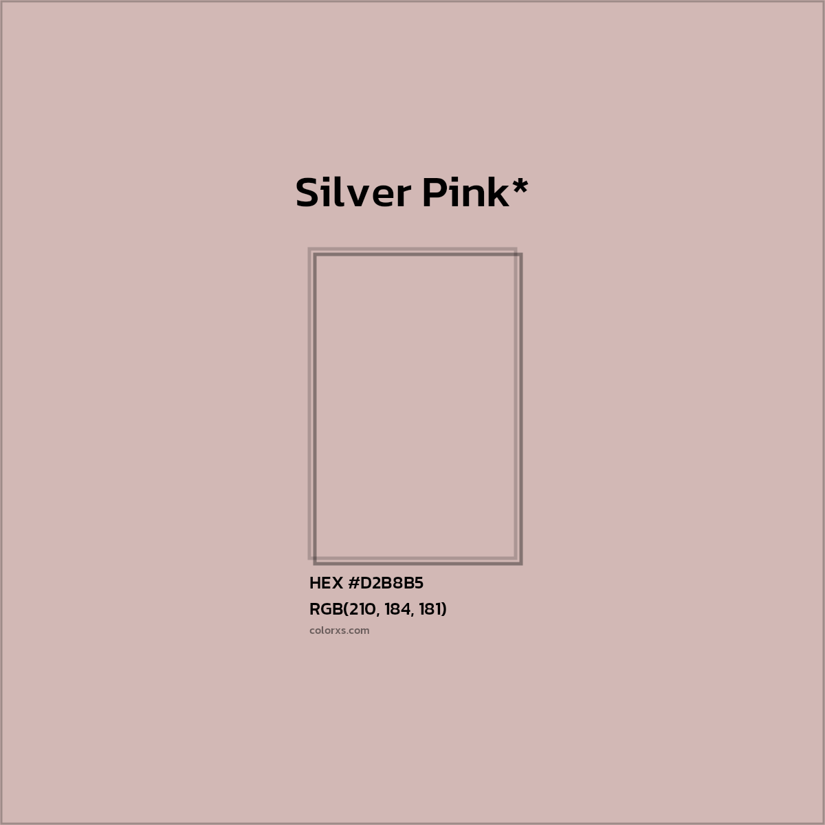 HEX #D2B8B5 Color Name, Color Code, Palettes, Similar Paints, Images