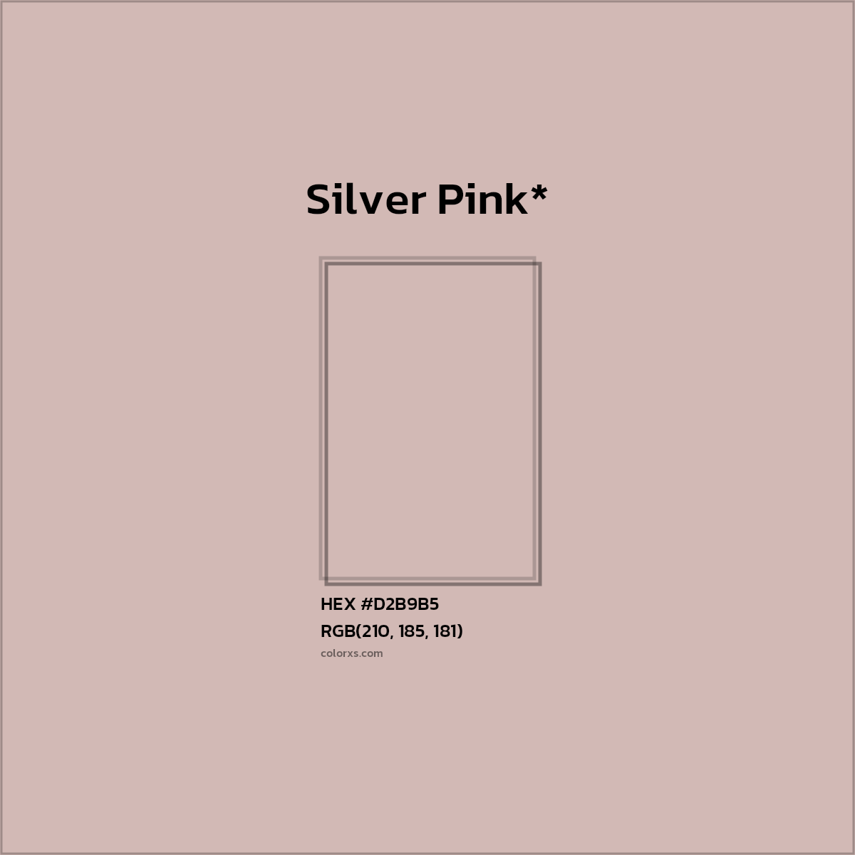 HEX #D2B9B5 Color Name, Color Code, Palettes, Similar Paints, Images