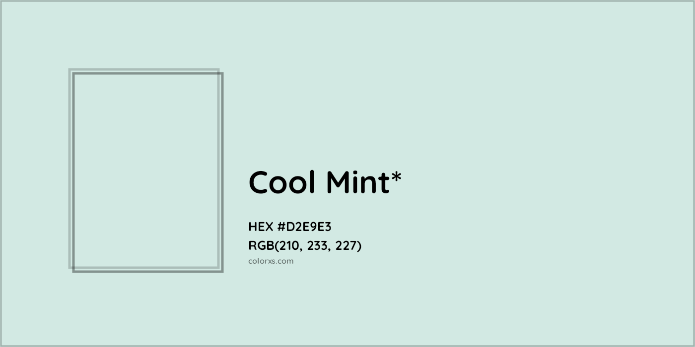 HEX #D2E9E3 Color Name, Color Code, Palettes, Similar Paints, Images